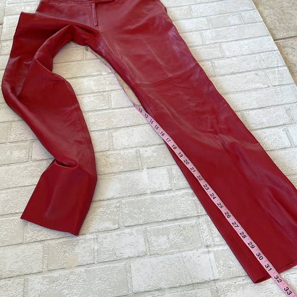 BCBGMaxAzria Red Leather Pants - Picture 11 of 12